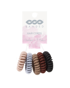 Banded Fossil - Soft Matte Hair Cords 5 Pack