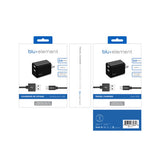 Blu Element Wall Charger Dual USB 3.4A with USB-C Cable Black