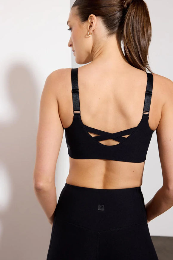CORALIE Sport Bra for Women Wireless Back Posture Corrector Extra Support  Comfort Compression Workout (2XL, Black) at  Women's Clothing store