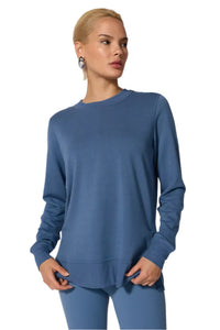 MPG Tops - Women's Serene Brushed Side Slit Relaxed Pullover