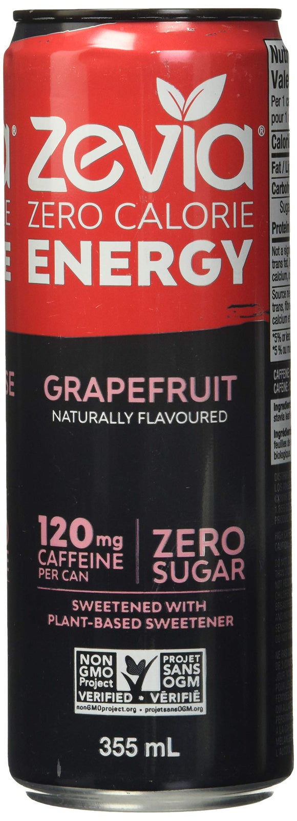 Zevia Grapefruit Energy Drink 355ml