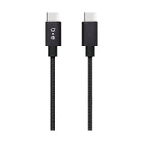 Audio - Blu Element Braided Charge/Sync USB-C to USB-C Cable 4ft Black