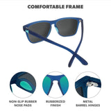 Knockaround Sunglasses - Fast Lanes Sport Rubberized Navy / Mint Polarized