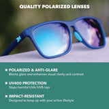 Knockaround Sunglasses - Fast Lanes Sport Rubberized Navy / Mint Polarized