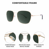 Knockaround Sunglasses - Mount Evans Gold / Aviator Green Polarized