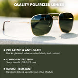 Knockaround Sunglasses - Mount Evans Gold / Aviator Green Polarized