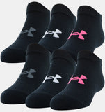 Under Armour Socks - Youth Essential Light Weight No Show 6 Pack