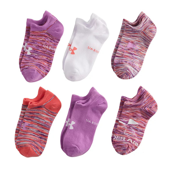 Under Armour Socks - Youth Essential Lightweight No Show 6 Pack