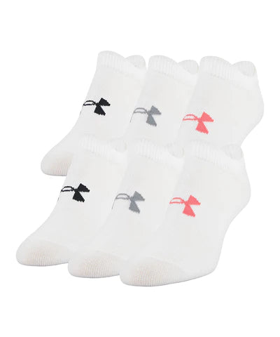 Under Armour Socks - Youth Essential Light Weight No Show 6 Pack