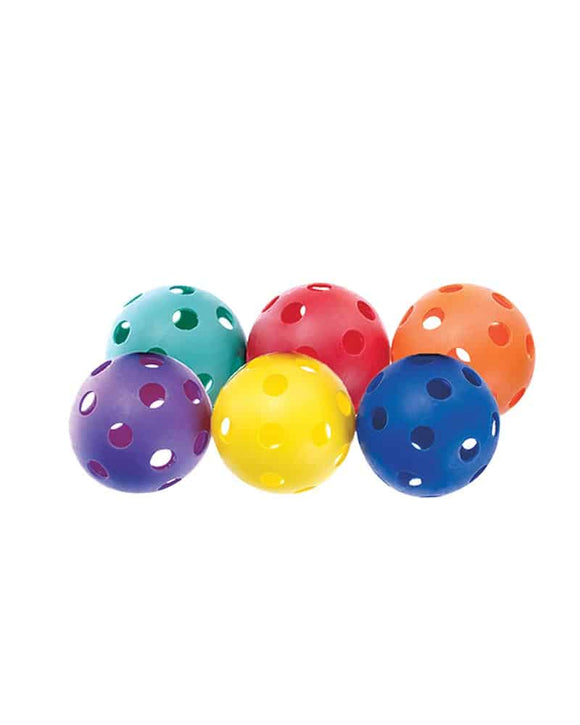 Perforated Practice Balls – 4in – Rainbow – 6 Pack