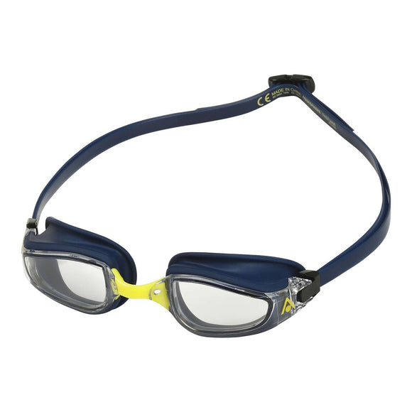 AquaSphere Fastlane Swim Goggles - Navy Yellow Clear Lens